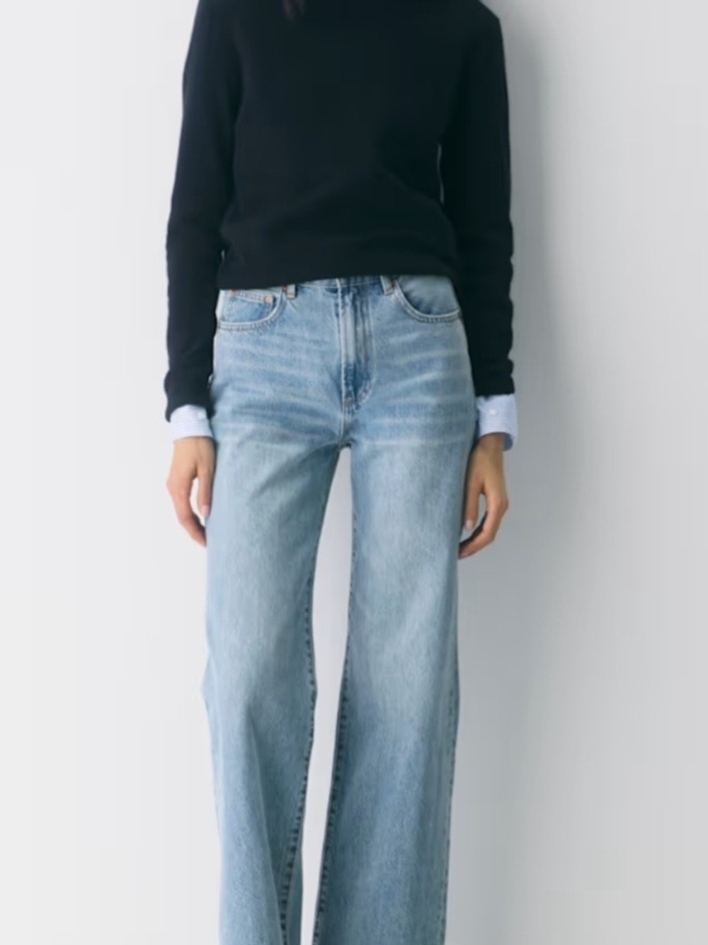 Denim Forum High-Rise Wide Leg Jeans Farrah Bleu Taboo 26 NWOT